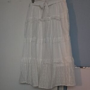 Alice Blue White Lace Maxi Skirt